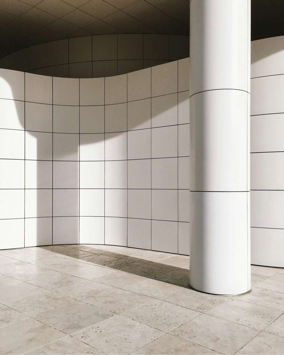 Modern architectural space with clean white walls.